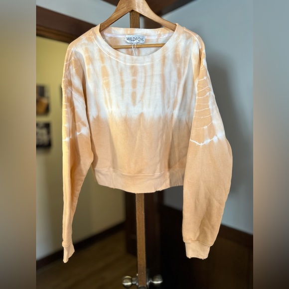 WILDFOX Knit Melon Wash Regal Crew Neck Long Dolman Sleeve Pullover - Picture 5 of 7